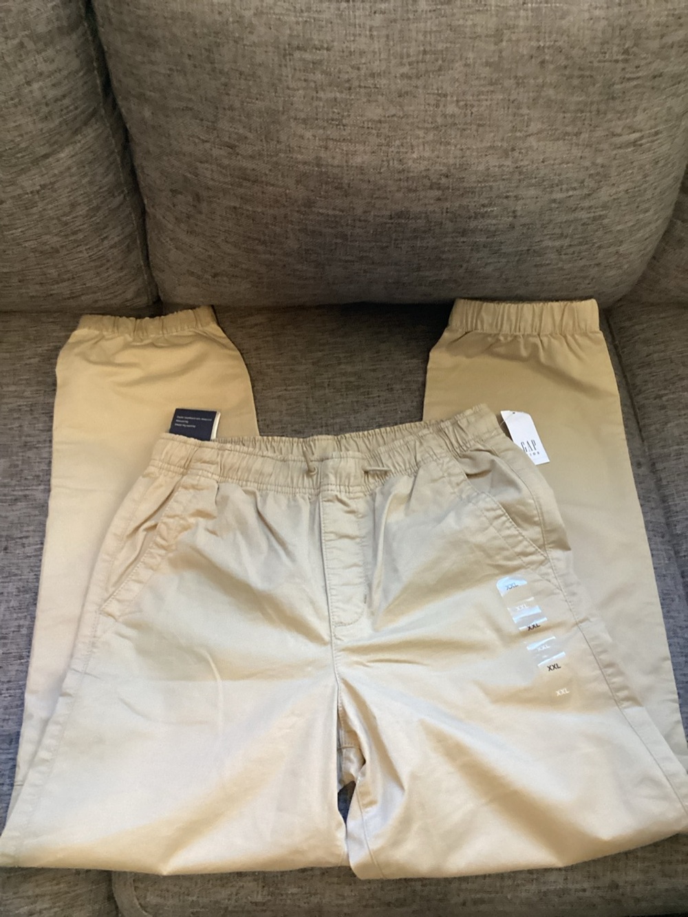 Gap Relaxed Jogger  Elastic Waist Khaki Pants